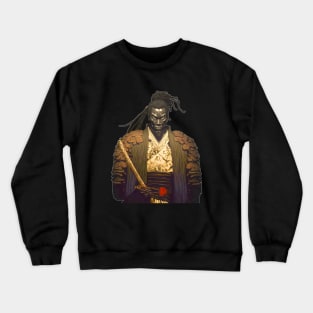 Yasuke the Black Samurai in Feudal Japan (1579) No. 1 on a Dark Background Crewneck Sweatshirt